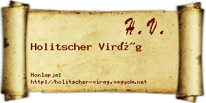 Holitscher Virág névjegykártya